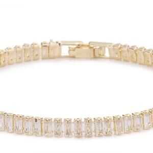 Tennis bracelet 7inches 4Mm Elegant Gold plated Bracelet